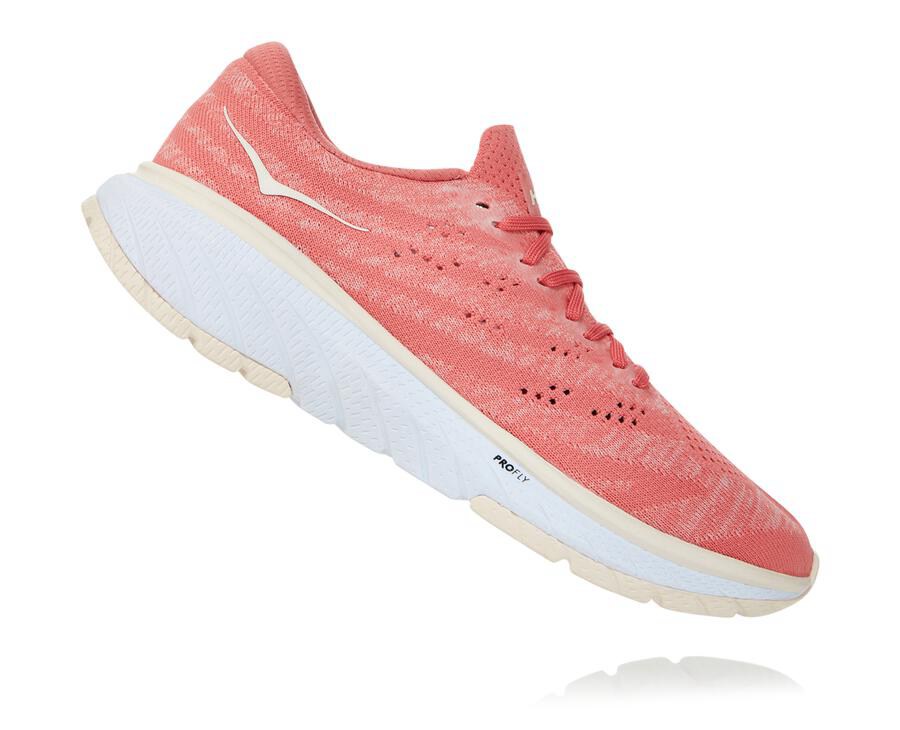 Walking Shoes Womens - Hoka One One Cavu 3 - Orange/White - NKWIBGL-26